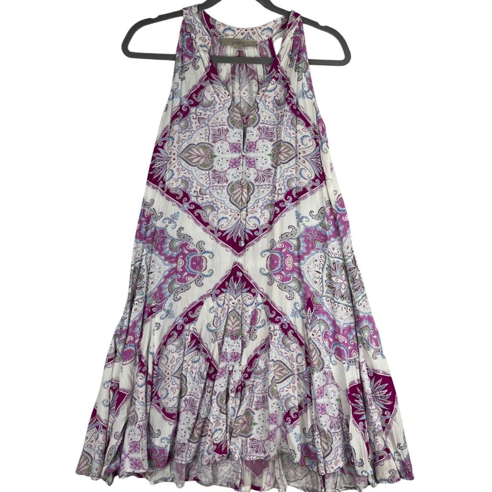 Loft Womens Size Small Boho Sleeveless Paisley Print Flowy Dress - Picture 1 of 9